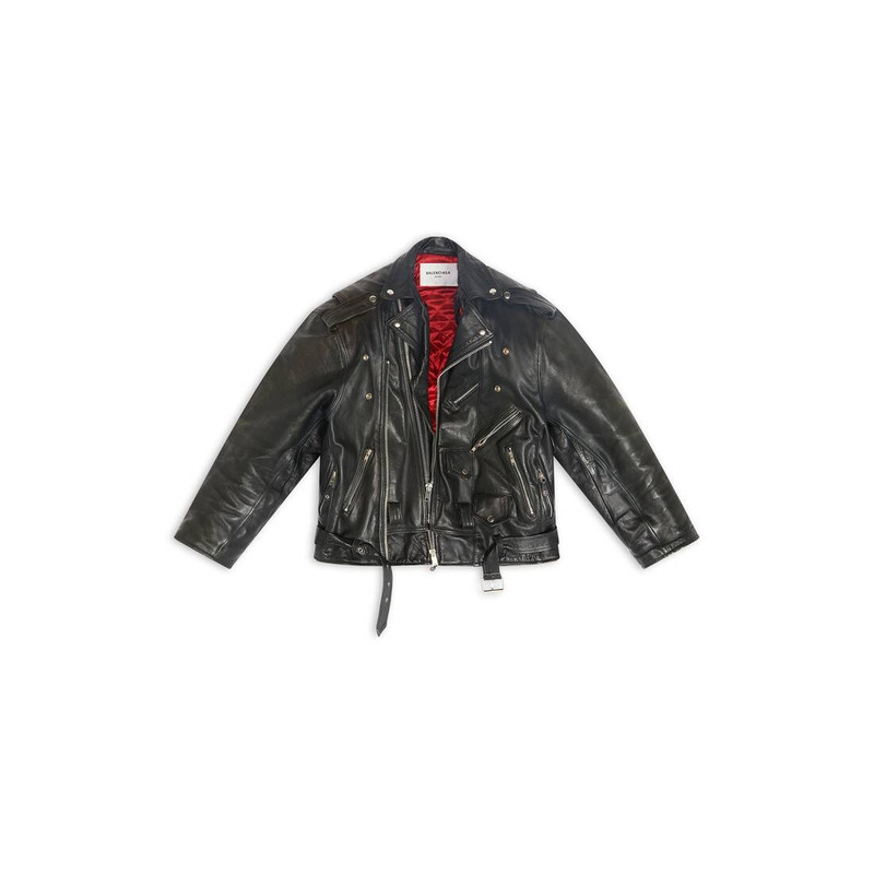 Upcycled Biker Jacket 에 검정 1
