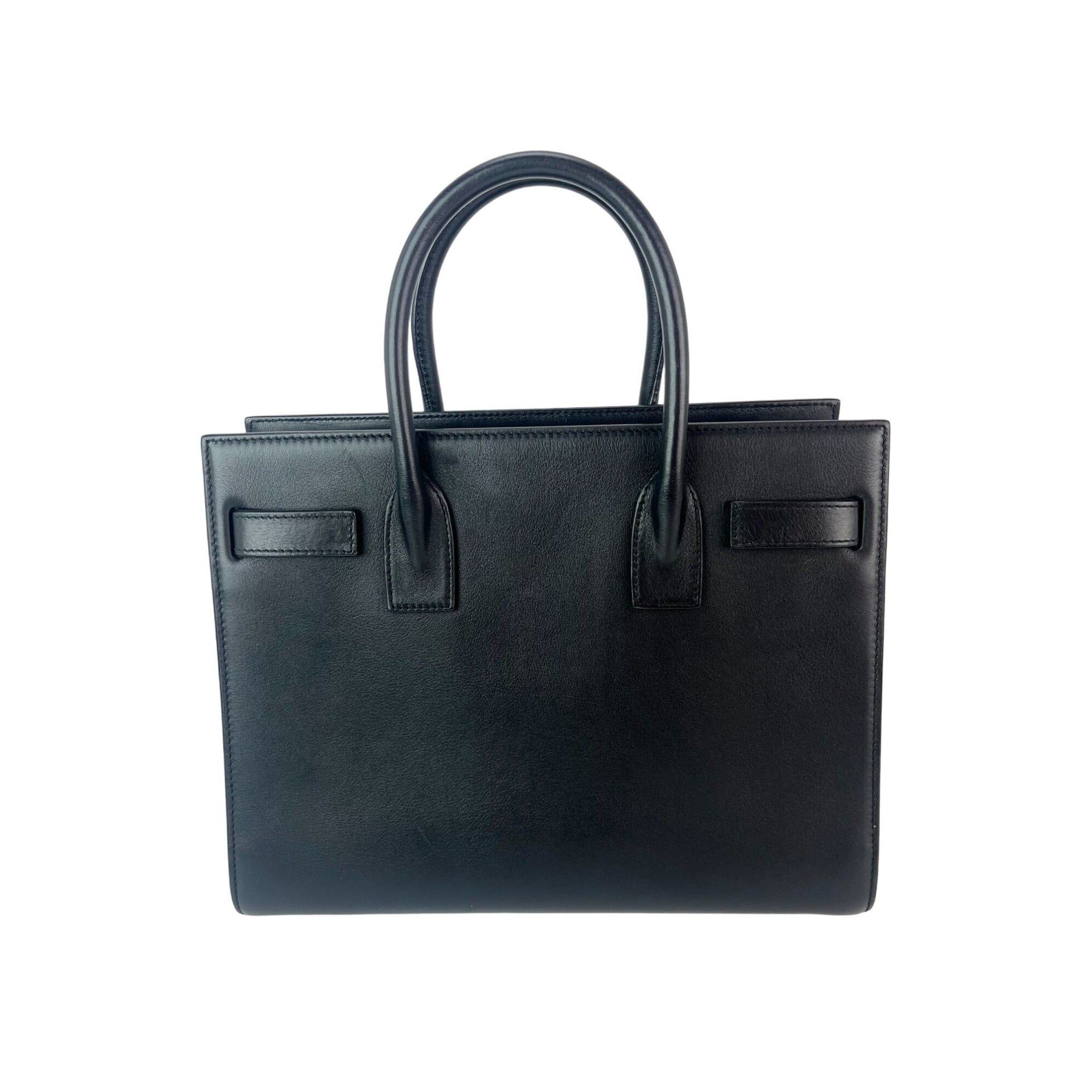Saint Laurent Sac De Jour Embellished Patches Baby Black Leather Shoulder Bag - 2