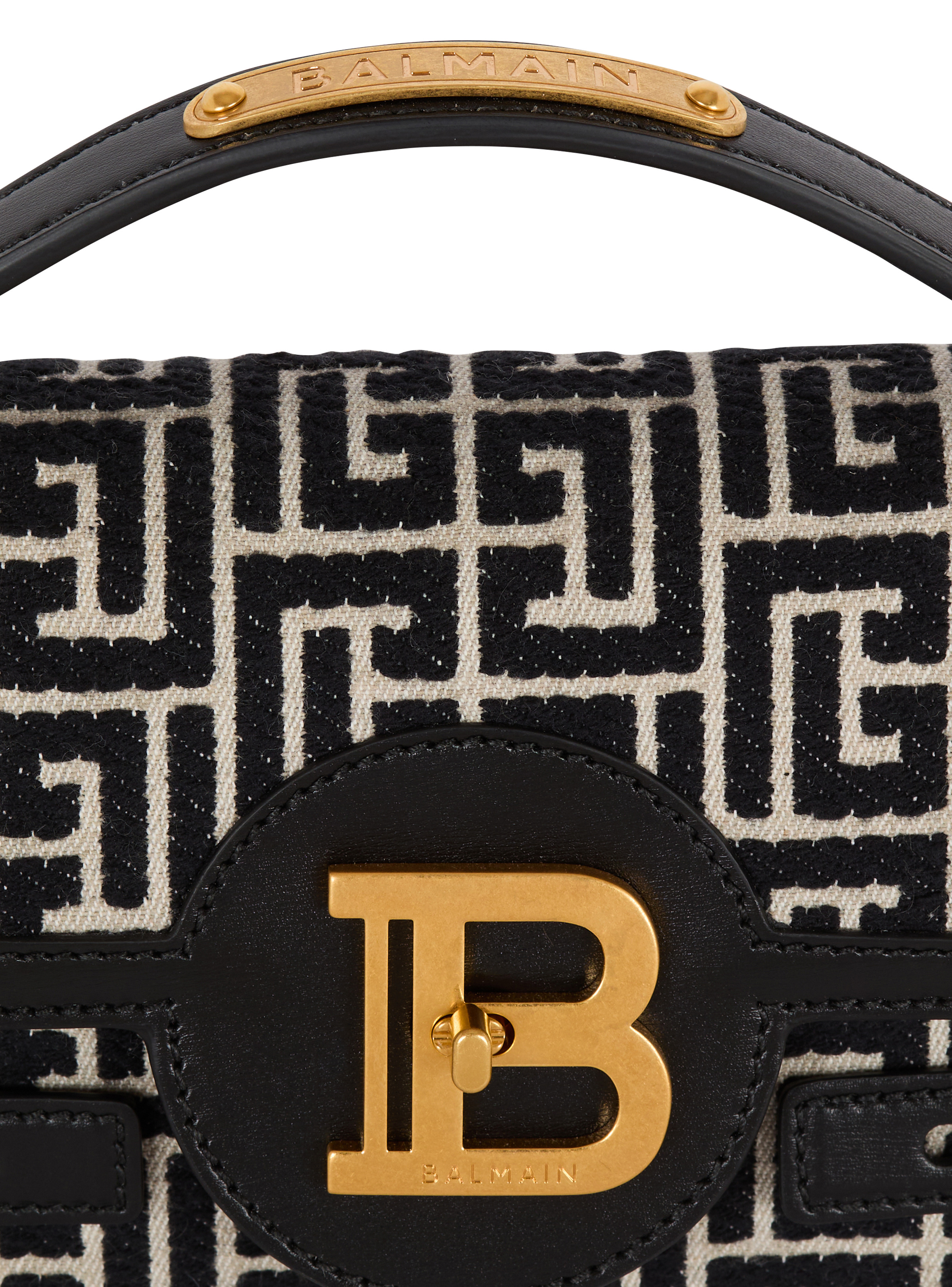 B-Buzz Shoulder 24 bag in calfskin and PB jacquard canvas - 7