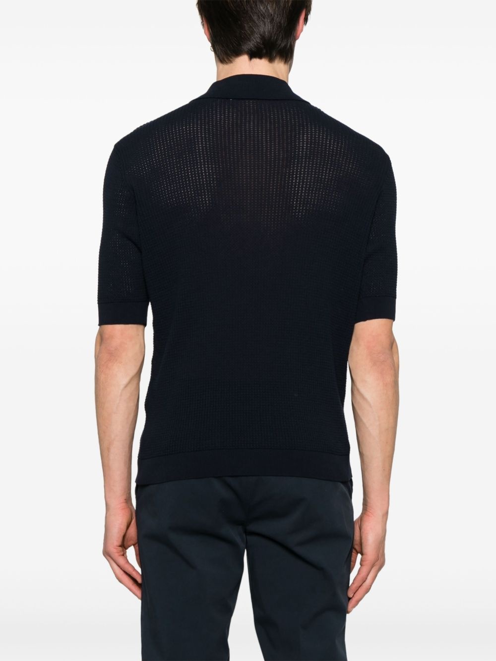 waffle-knit polo shirt - 3