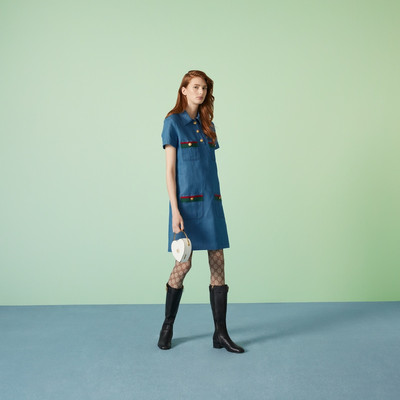 GUCCI Denim dress with Web detail outlook