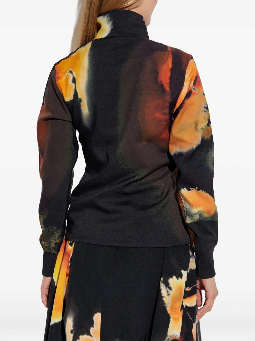 abstract-print zip-up jacket - 4