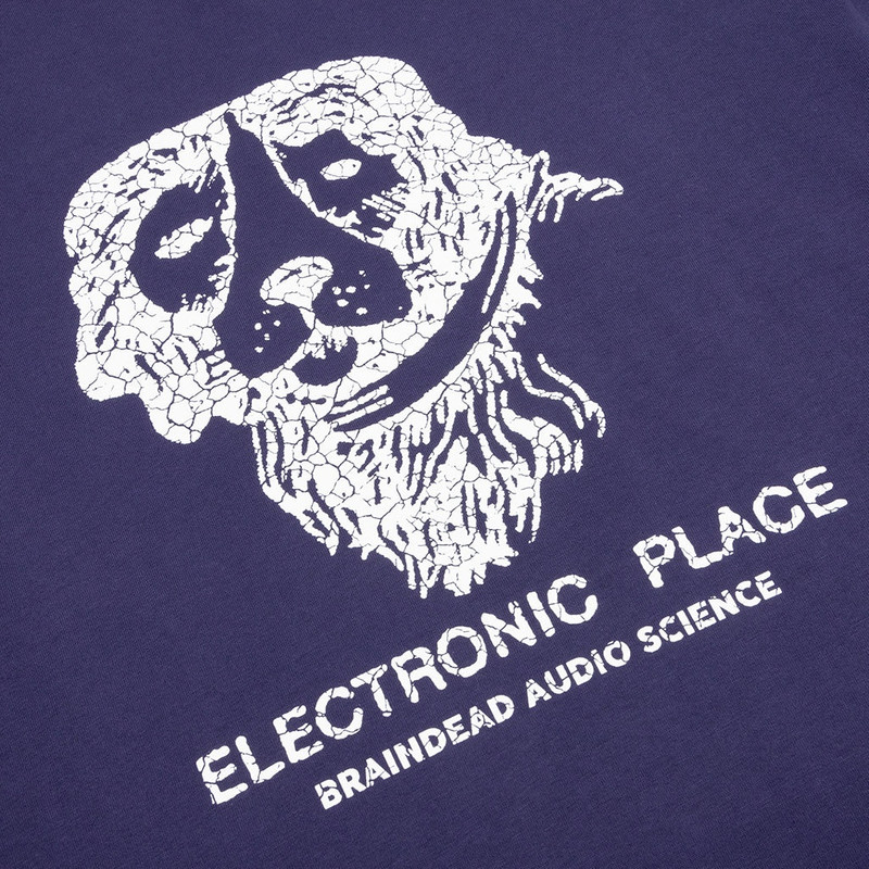 BRAIN DEAD ELECTRONIC PLACE T-SHIRT - NAVY 3