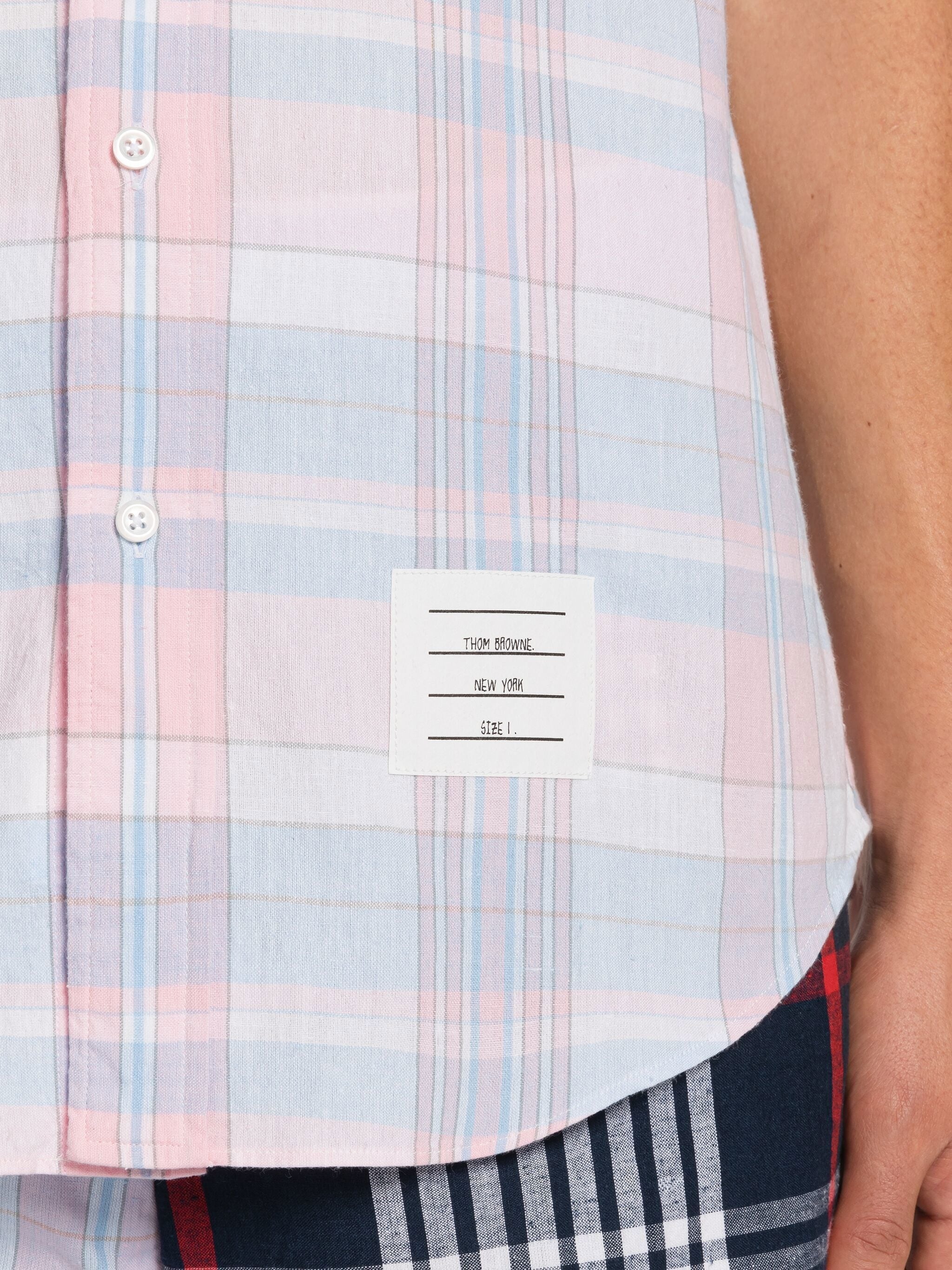 MADRAS COTTON STRAIGHT FIT SHORT SLEEVE SHIRT - 6