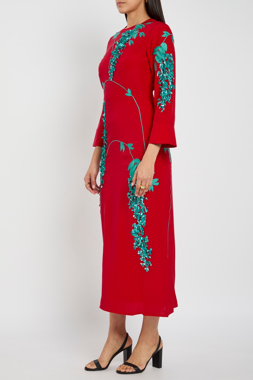 Bernadette Harry Embroidered Silk Maxi Dress - 2