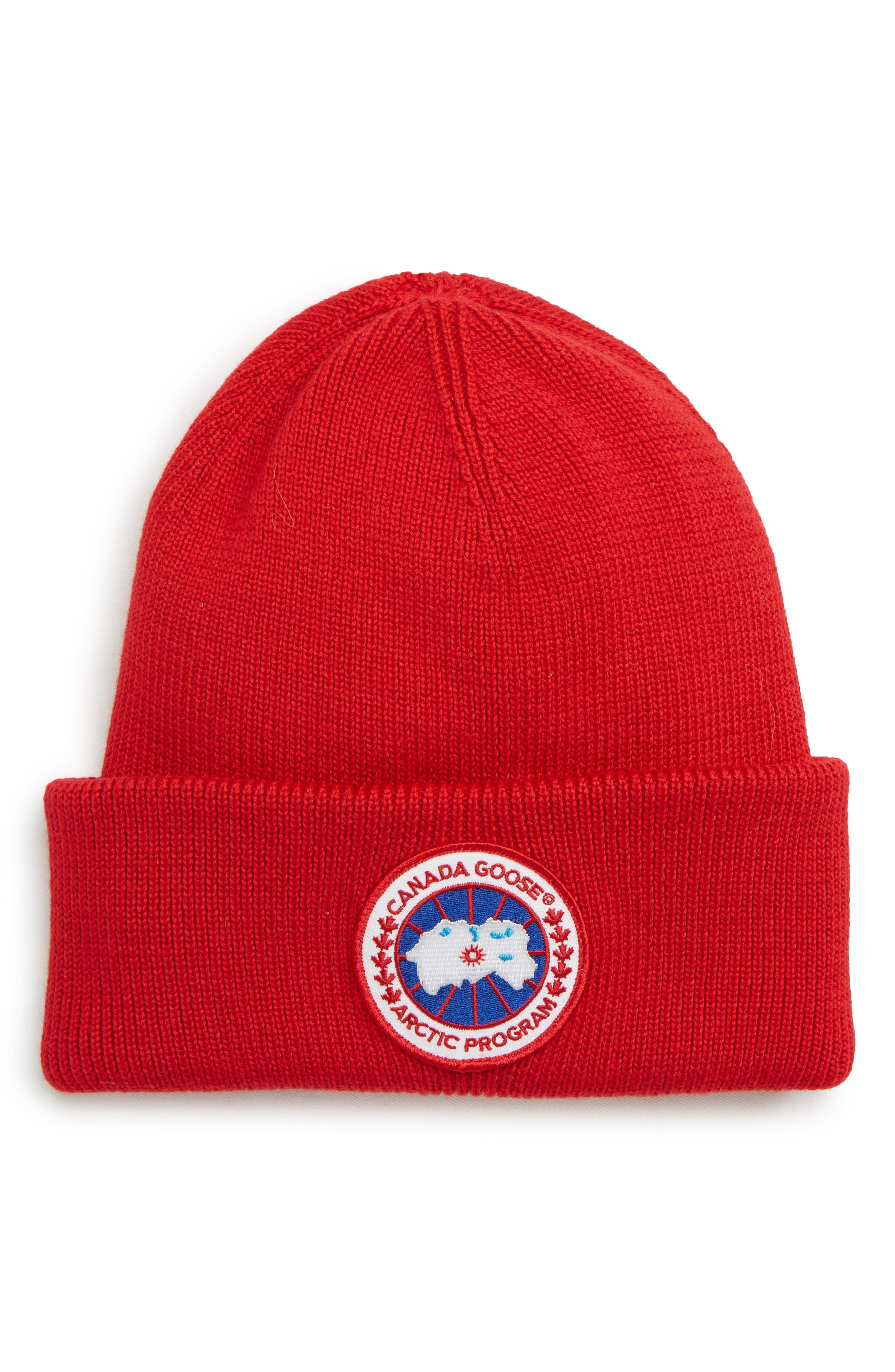 Canada Goose Arctic Disc Merino Wool Toque Beanie in Red at Nordstrom - 1