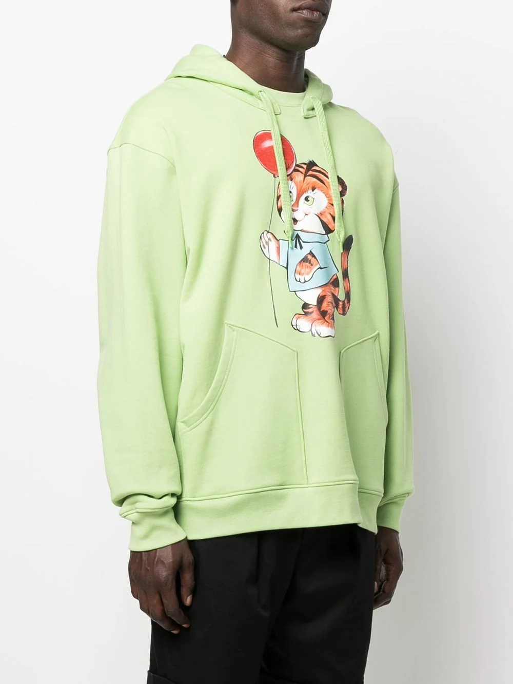 graphic print drawstring hoodie - 3