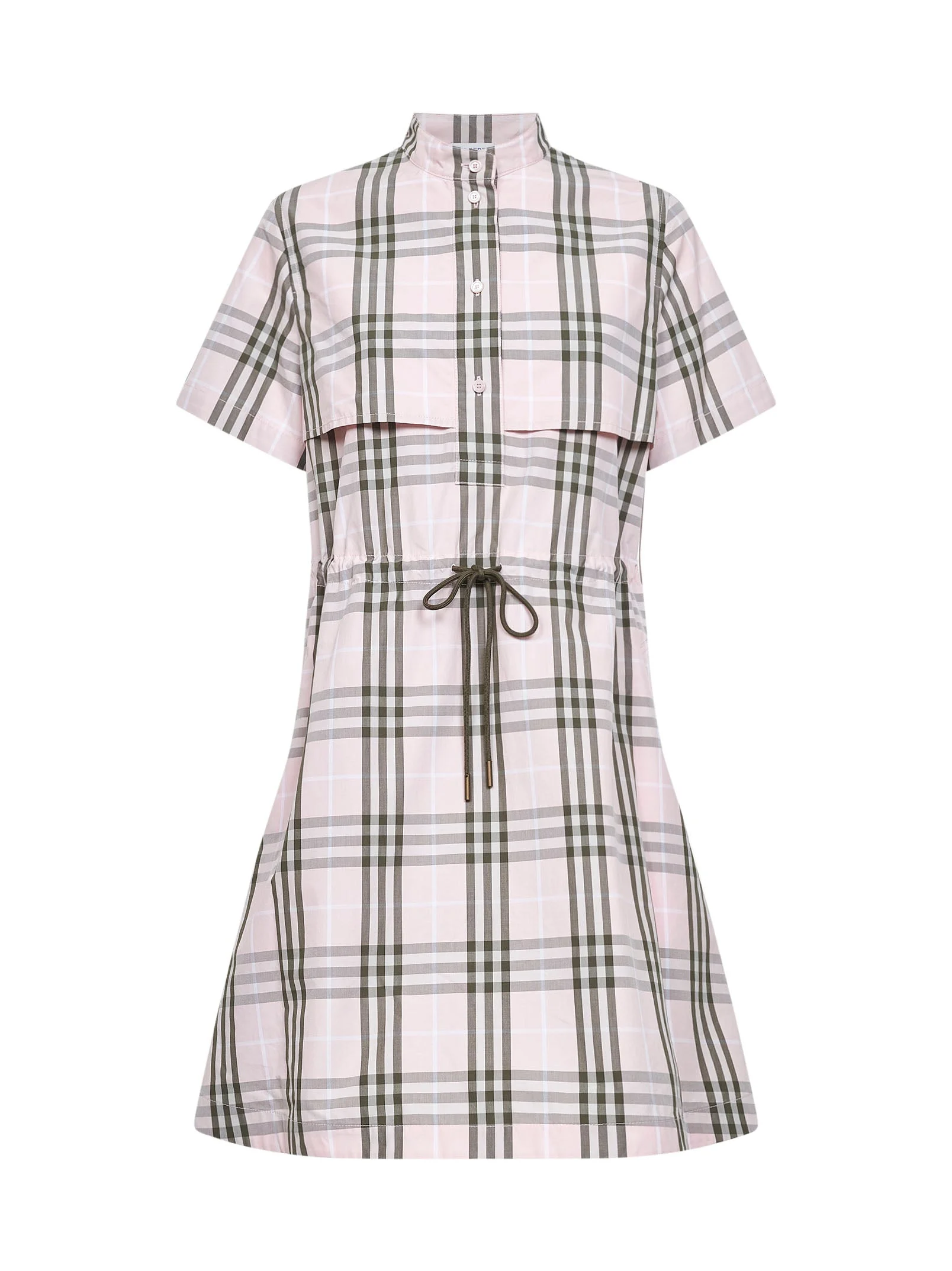 Burberry Women Pink Check Cotton Poplin Short Dress - 1