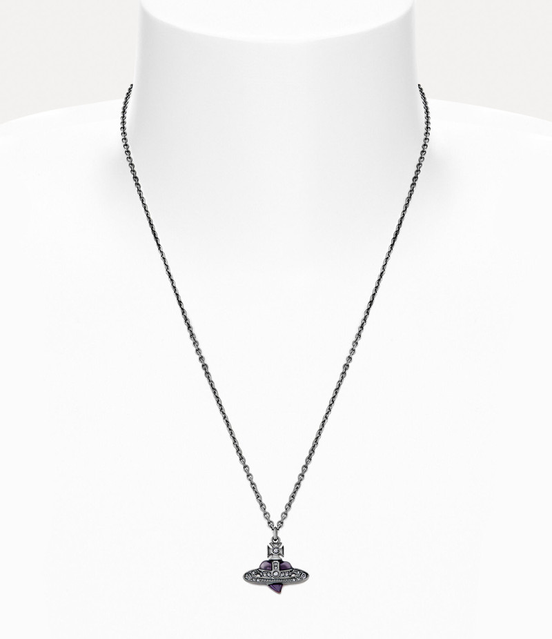 Vivienne Westwood MAN. DIAMANTE HEART PENDANT NECKLACE | REVERSIBLE