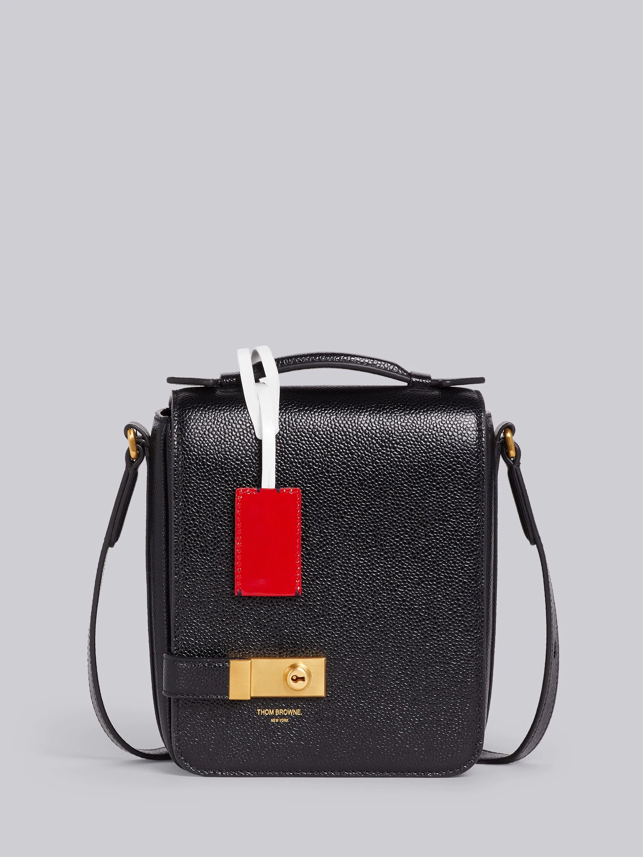 Black Pebbled Small Flap Bag - 1