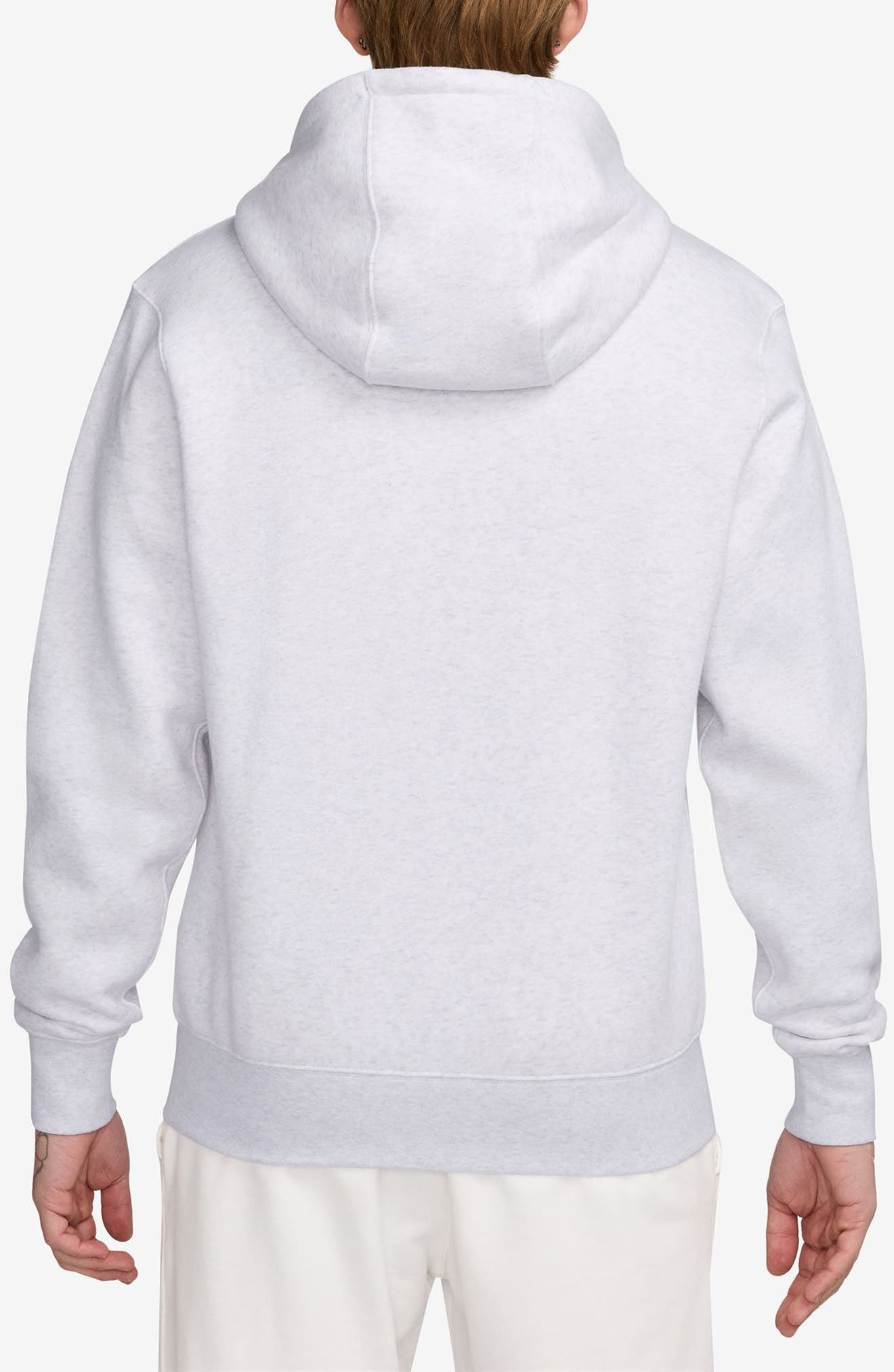 Nike Club Fleece Zip Hoodie in Birch Heather/White at Nordstrom - 2