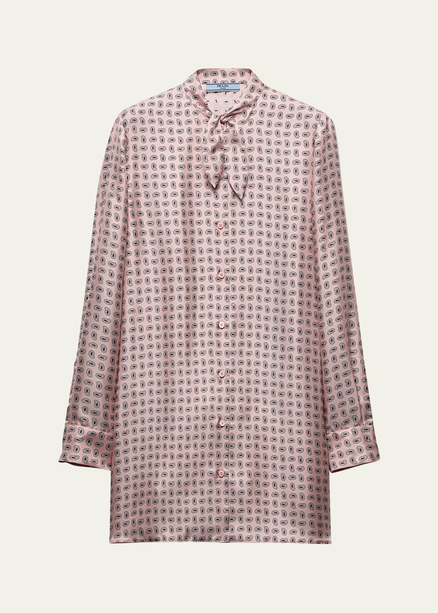 Paisley Bow-Collar Silk Mini Dress - 1