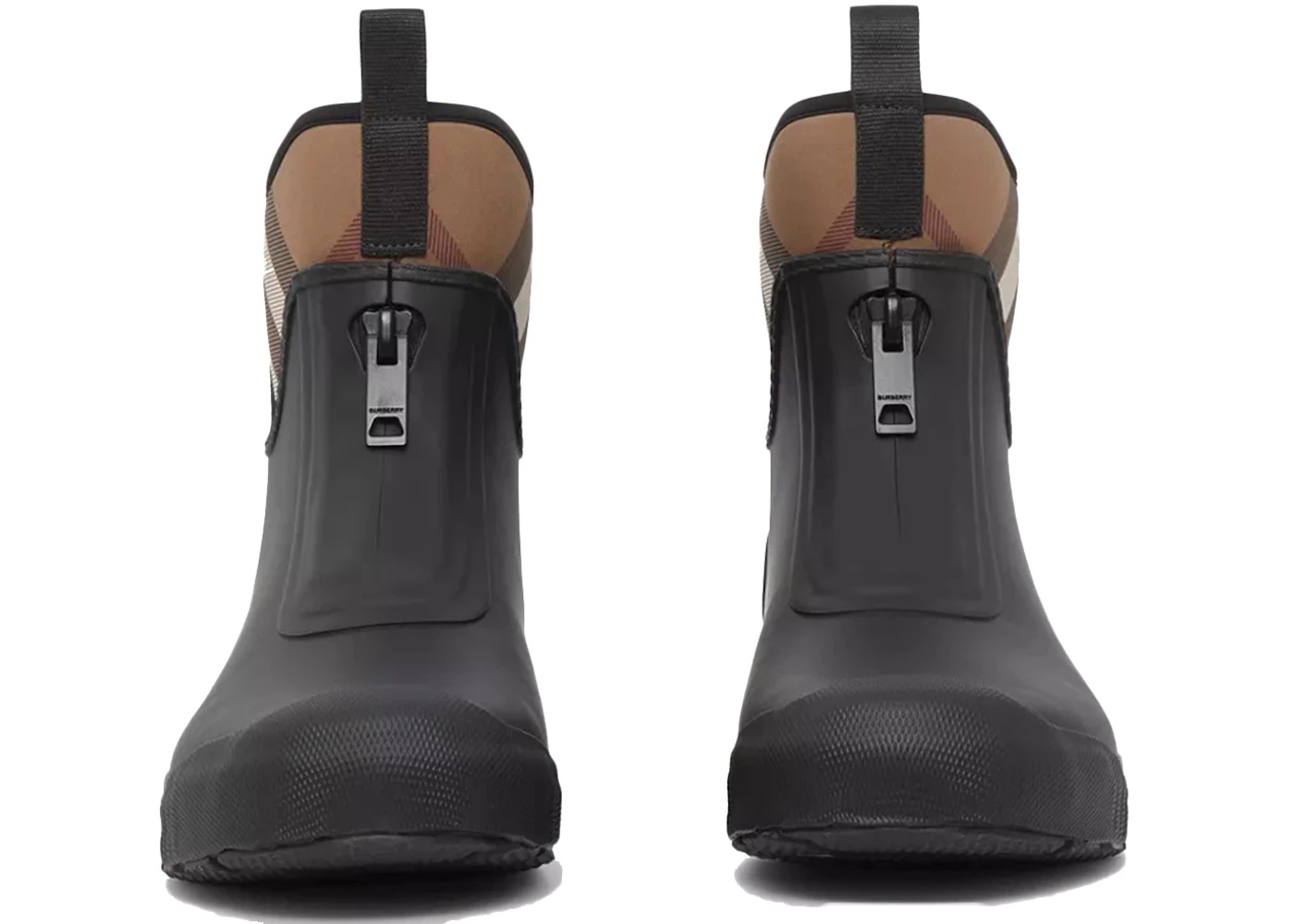 Burberry Flinton Rain Boots Black Brown Rubber (Men's) - 2