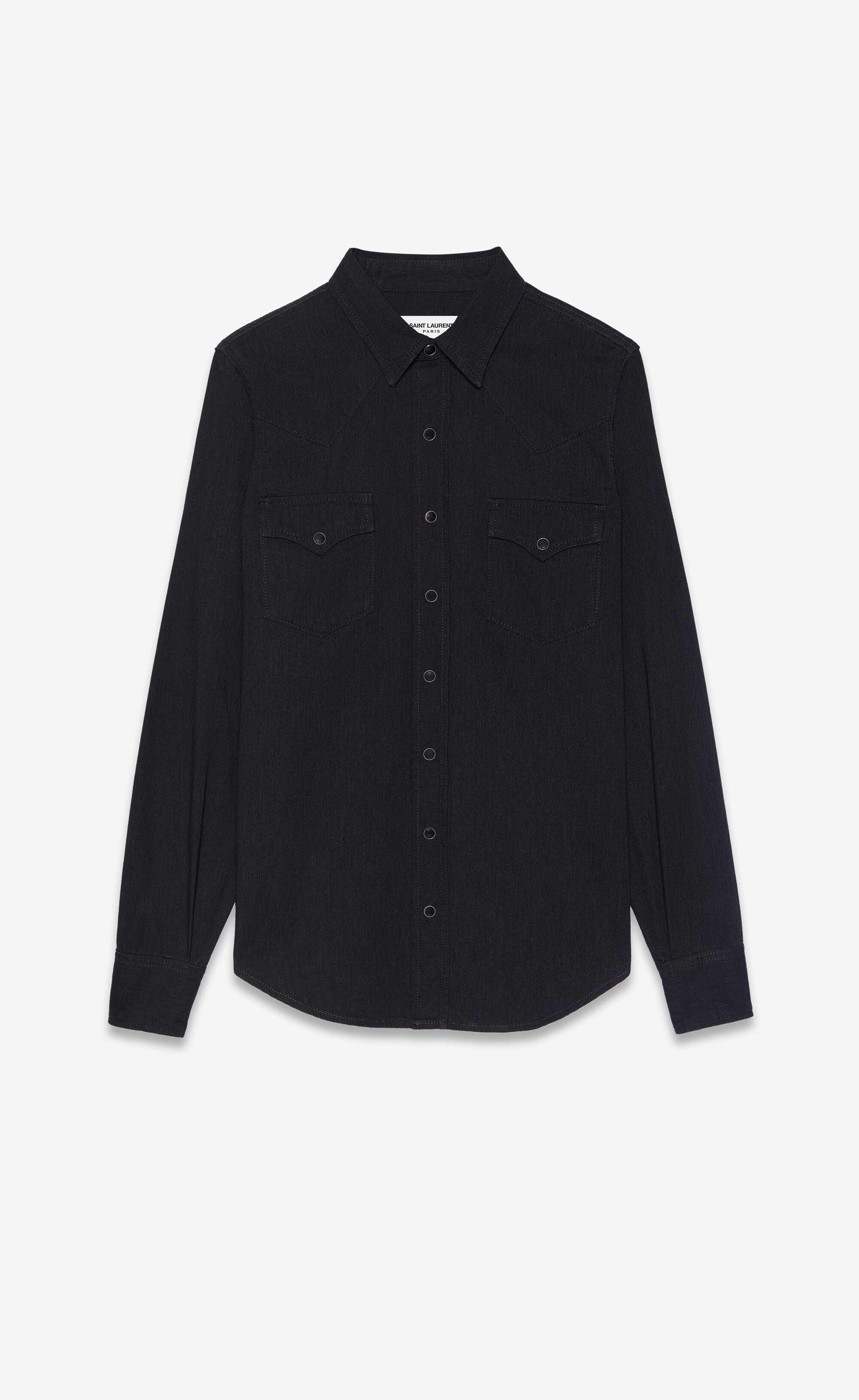 western shirt in black rinse denim - 1