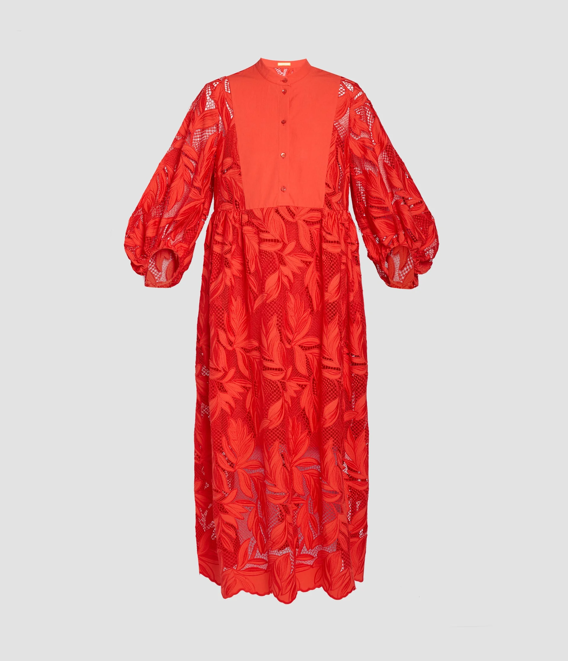 FLORAL CUTWORK MIDI DRESS - 1