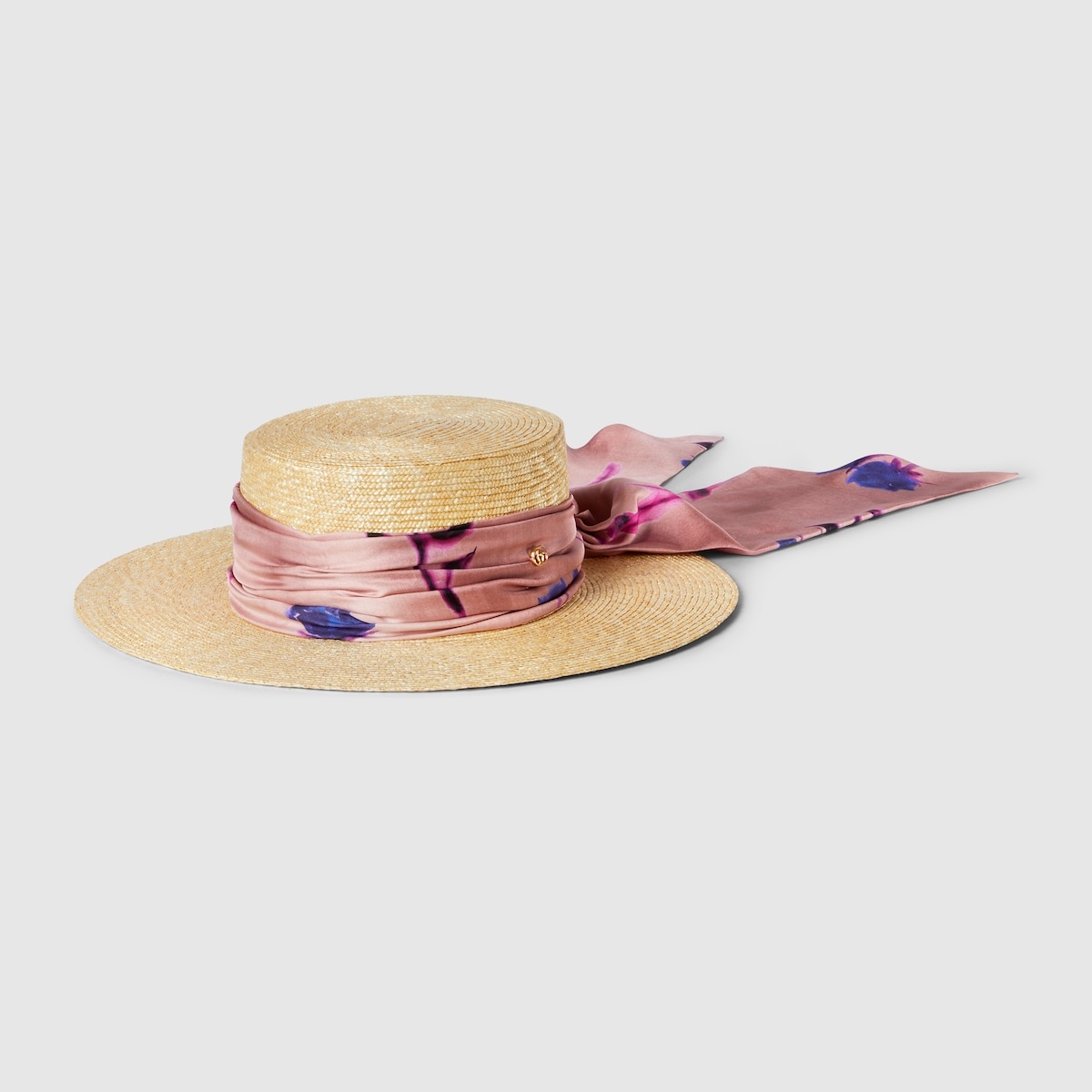 Straw wide brim hat with ribbon - 1