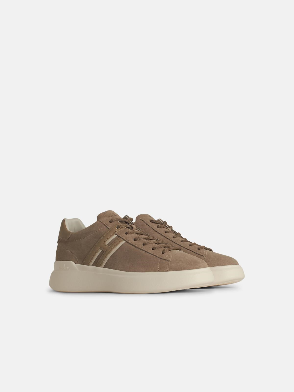 'H580' BEIGE LEATHER SNEAKERS - 2