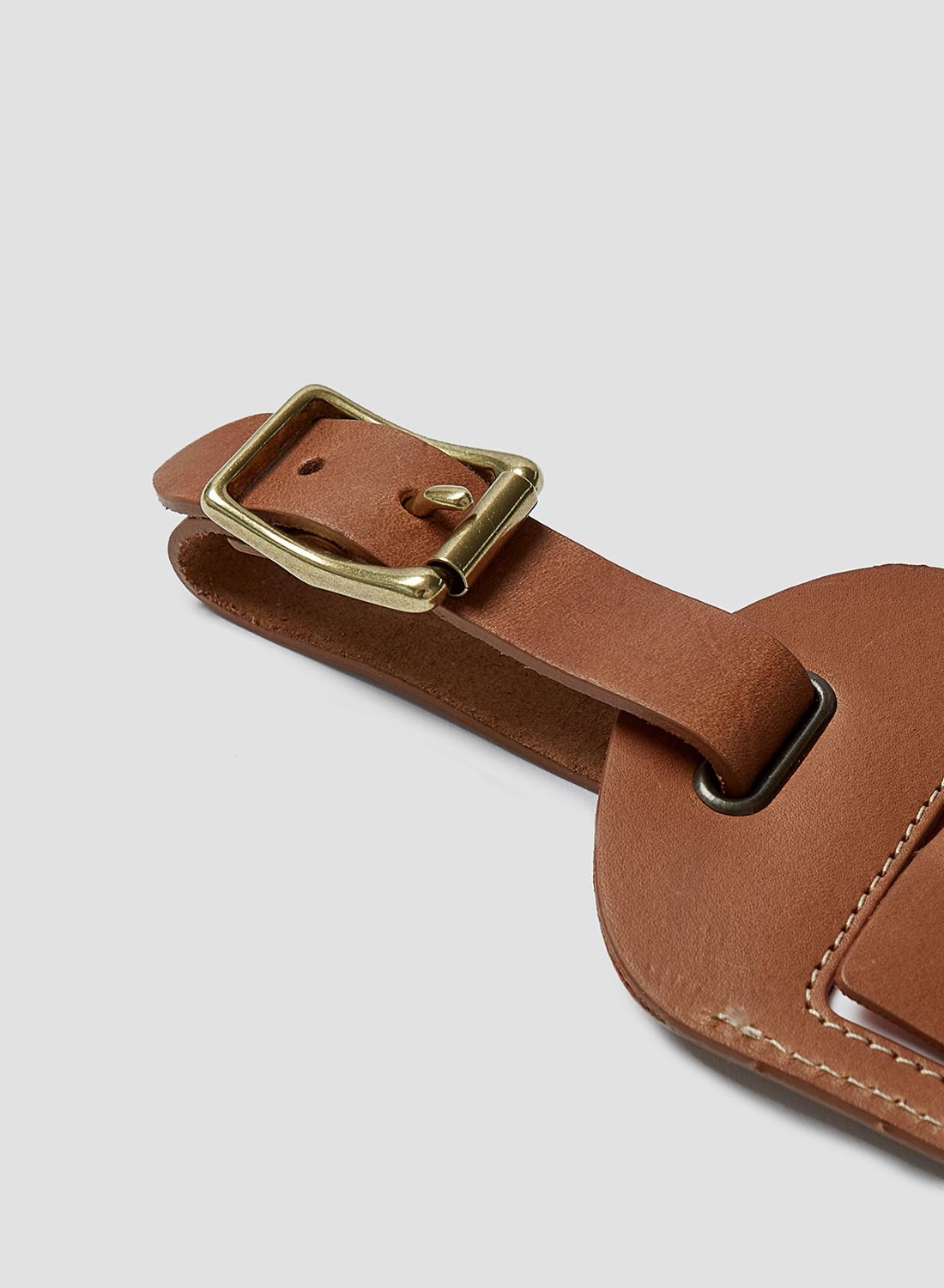 Leather Luggage Tag in Tan - 5