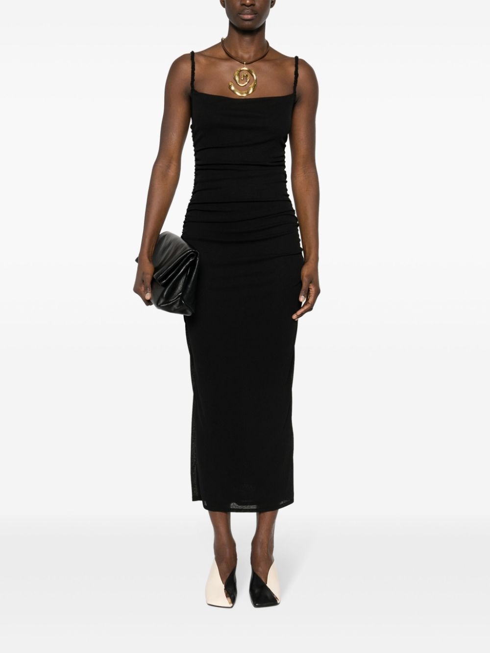 Alexa ruched midi dres - 2