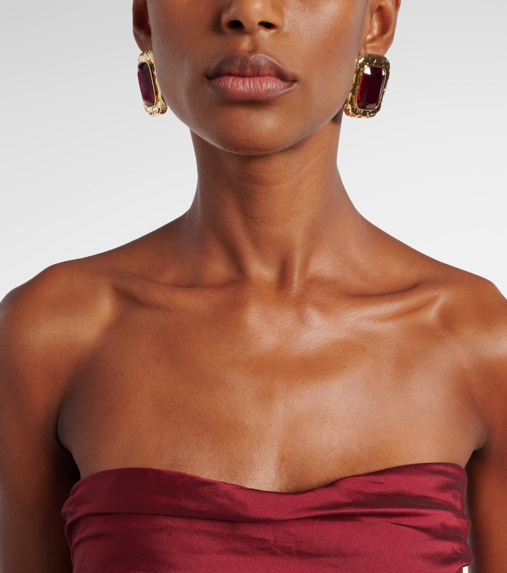 Embellished gold-plated earrings - 6