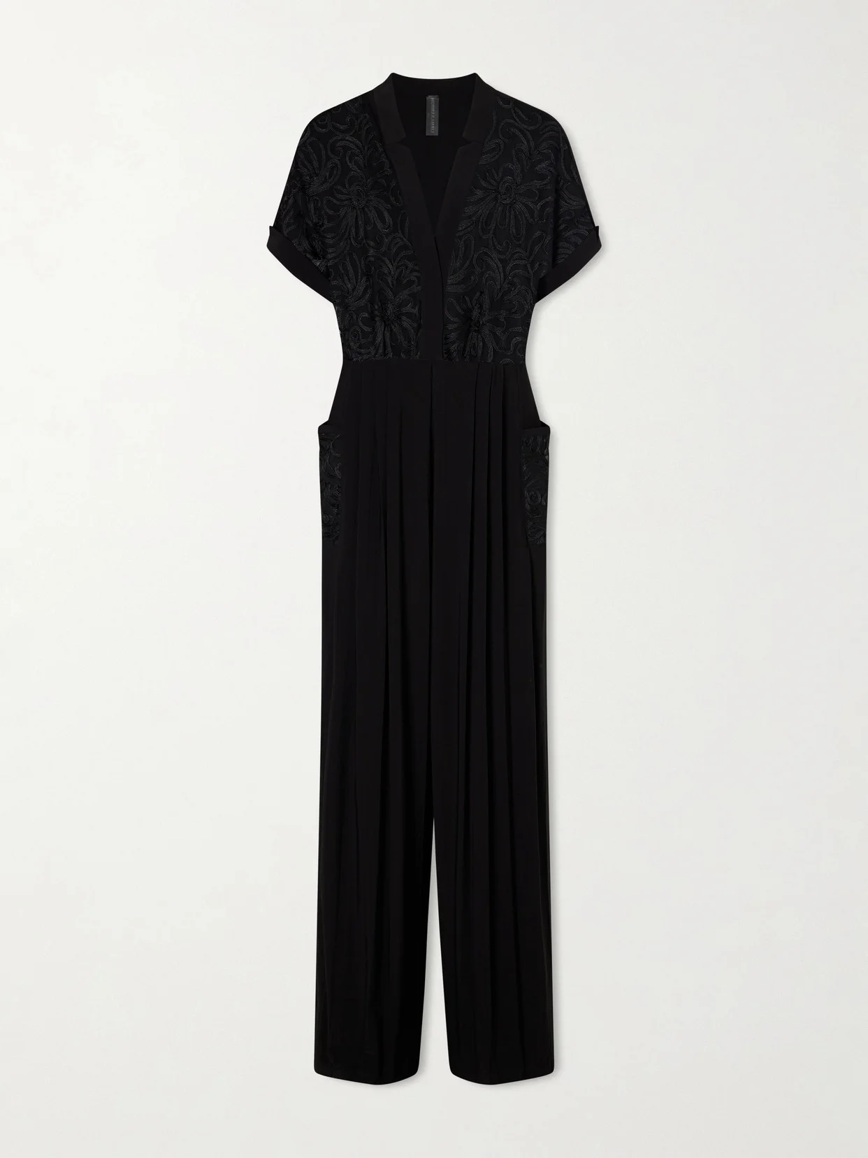Geralyn Embroidered Velvet Jumpsuit - 1