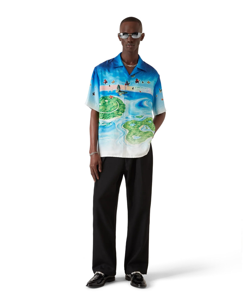 CASABLANCA Beyond Destiny Short Sleeve Silk Shirt outlook