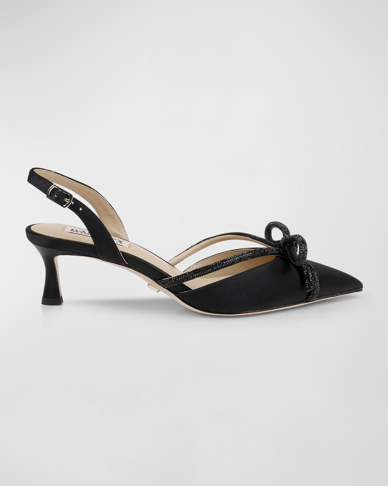 Angelina Silk Shimmer Bow Slingback Pumps 1