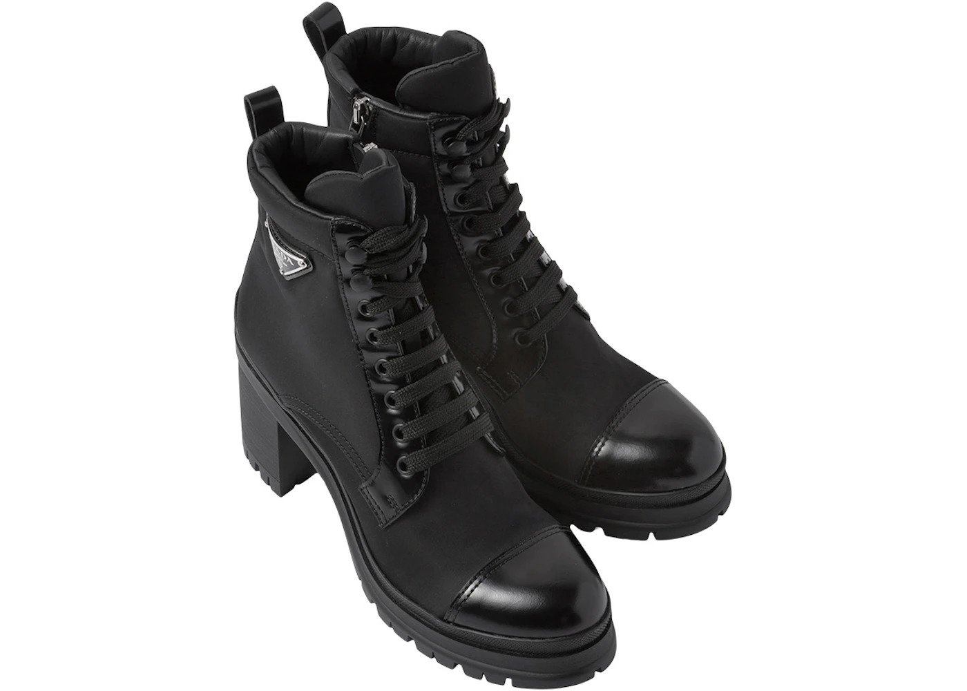 Prada 55mm Laced Booties Black Nylon - 3