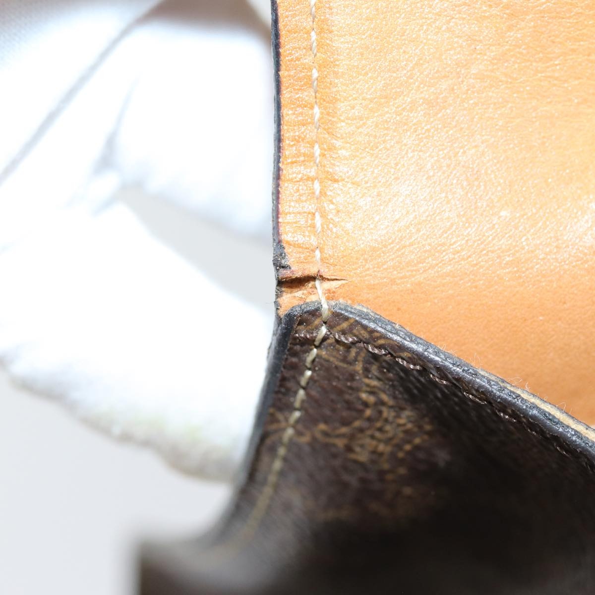 CELINE Macadam Canvas Hand Bag Pvc Leather Brown Gold - 9