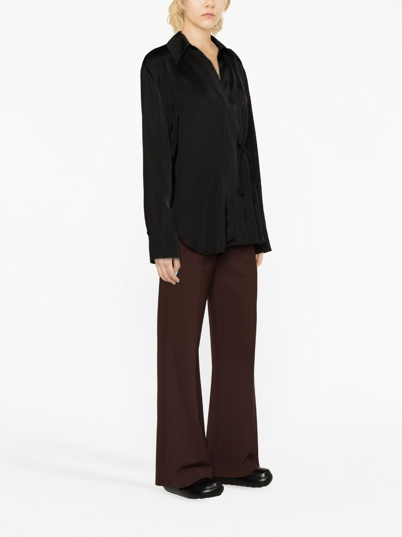 tie-fastening wrap shirt 3
