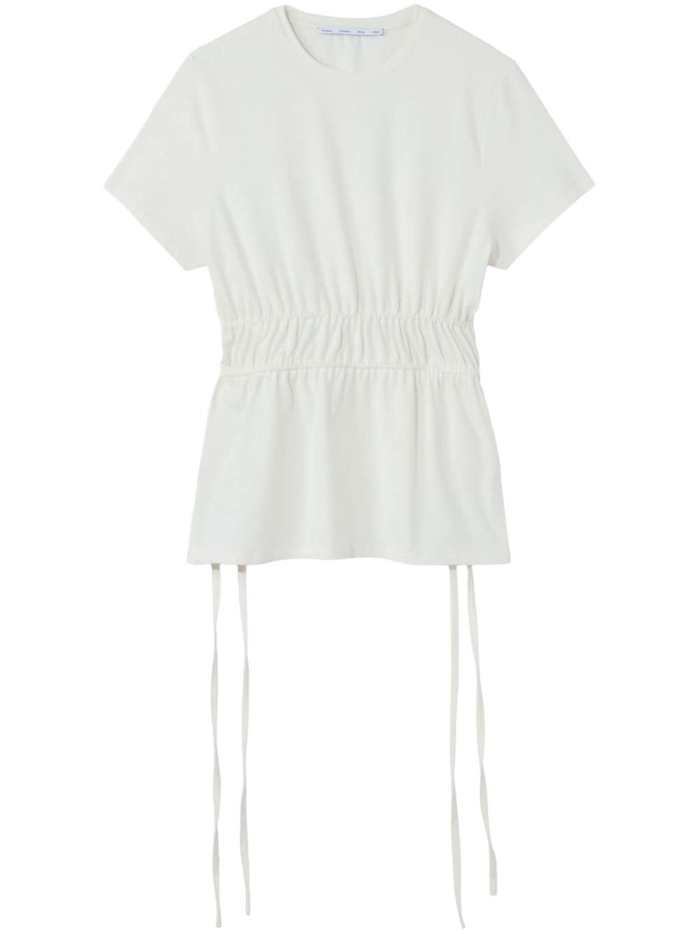 ruched-detail lace-up T-shirt - 1