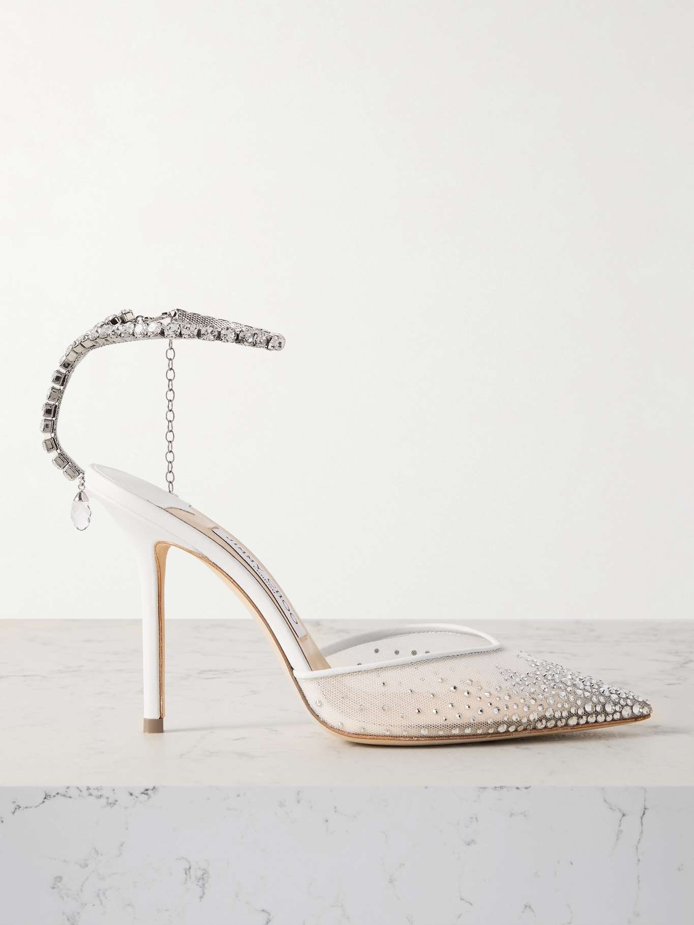 JIMMY CHOO ＊saeda100＊サイーダ100＊新品 Saeda 100 | Gold Satin Pumps with crystals | JIMMY CHOO