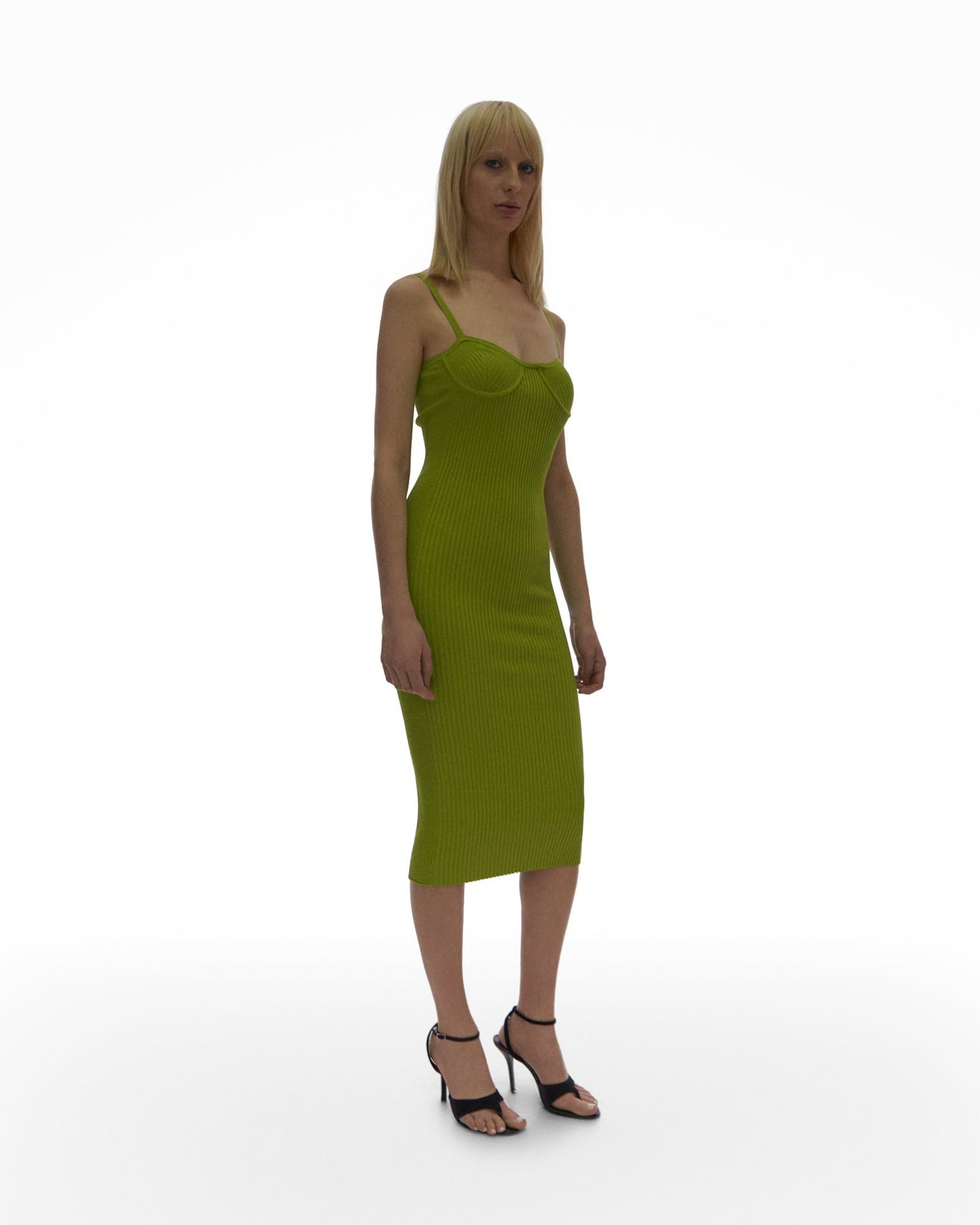RIB EYELET BRA DRESS - 5