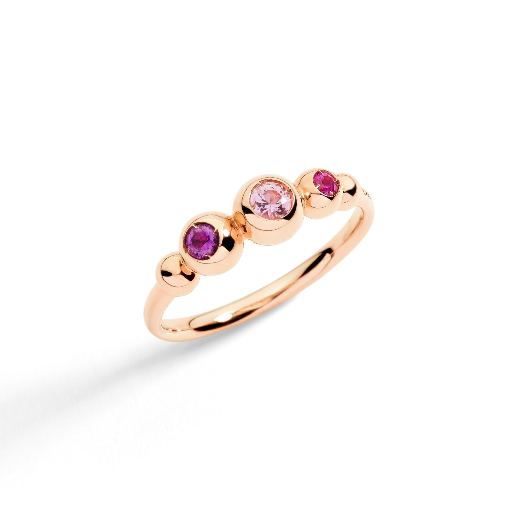 ROSE GOLD & COLOURED STONE BOLLICINE RING - 1
