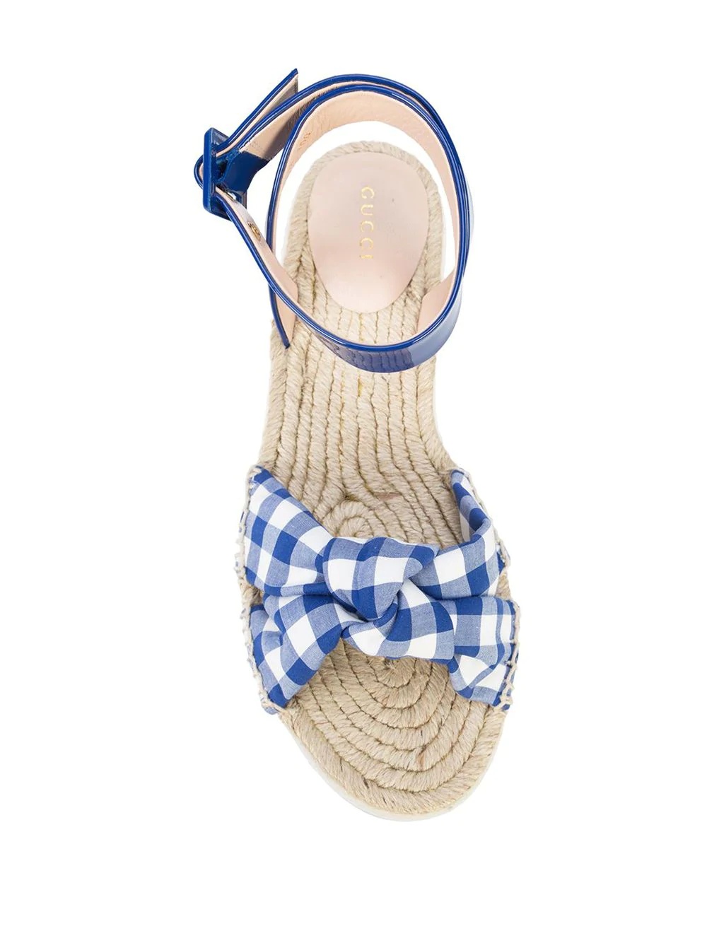 gingham flatform sandals - 4