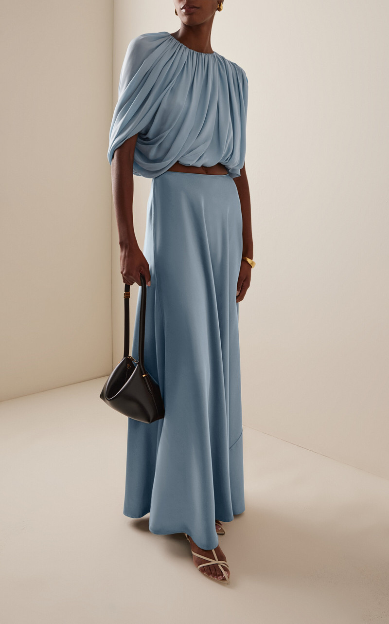 HEIRLOME Exclusive Antonia Silk Maxi Skirt light blue outlook