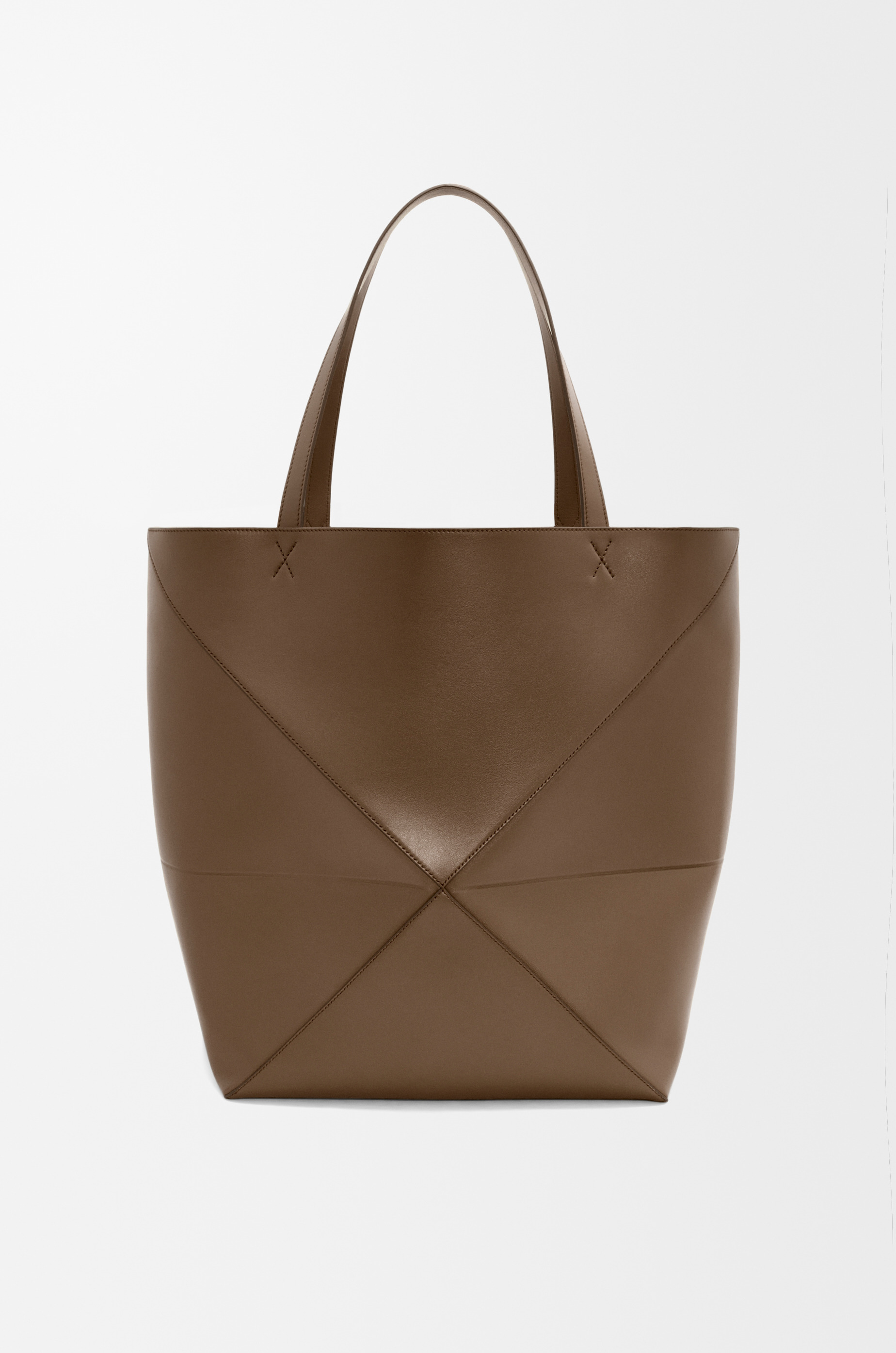 Large Puzzle Fold Tote in shiny calfskin - 5