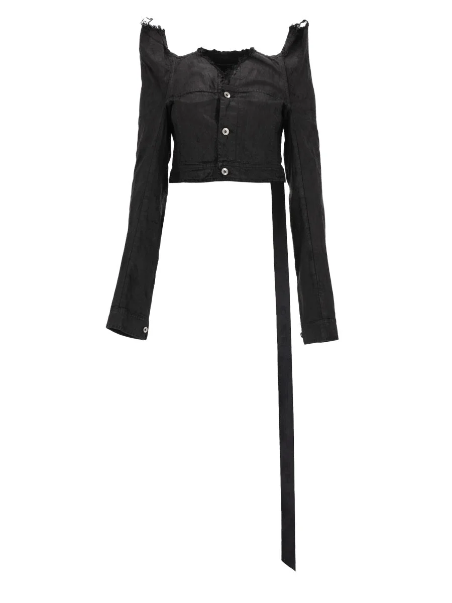 Rick Owens Drkshdw Women "Tec Trucker" Denim Jacket - 1