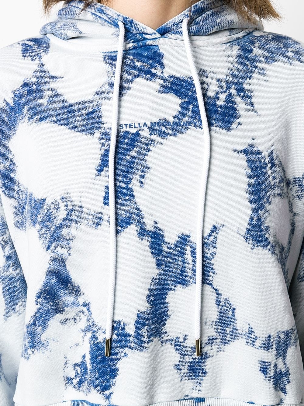 cloud print cropped hoodie - 5