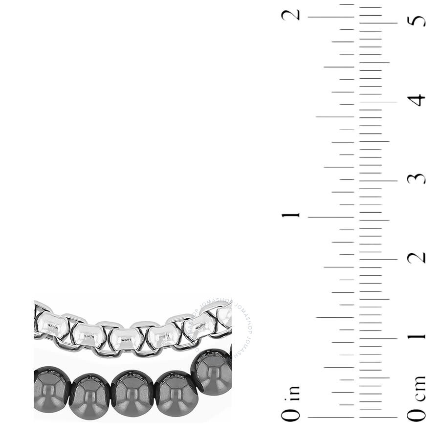 Robert Alton - Robert Alton Stainless Steel Hematite Bead Bolo Bracelet - 3