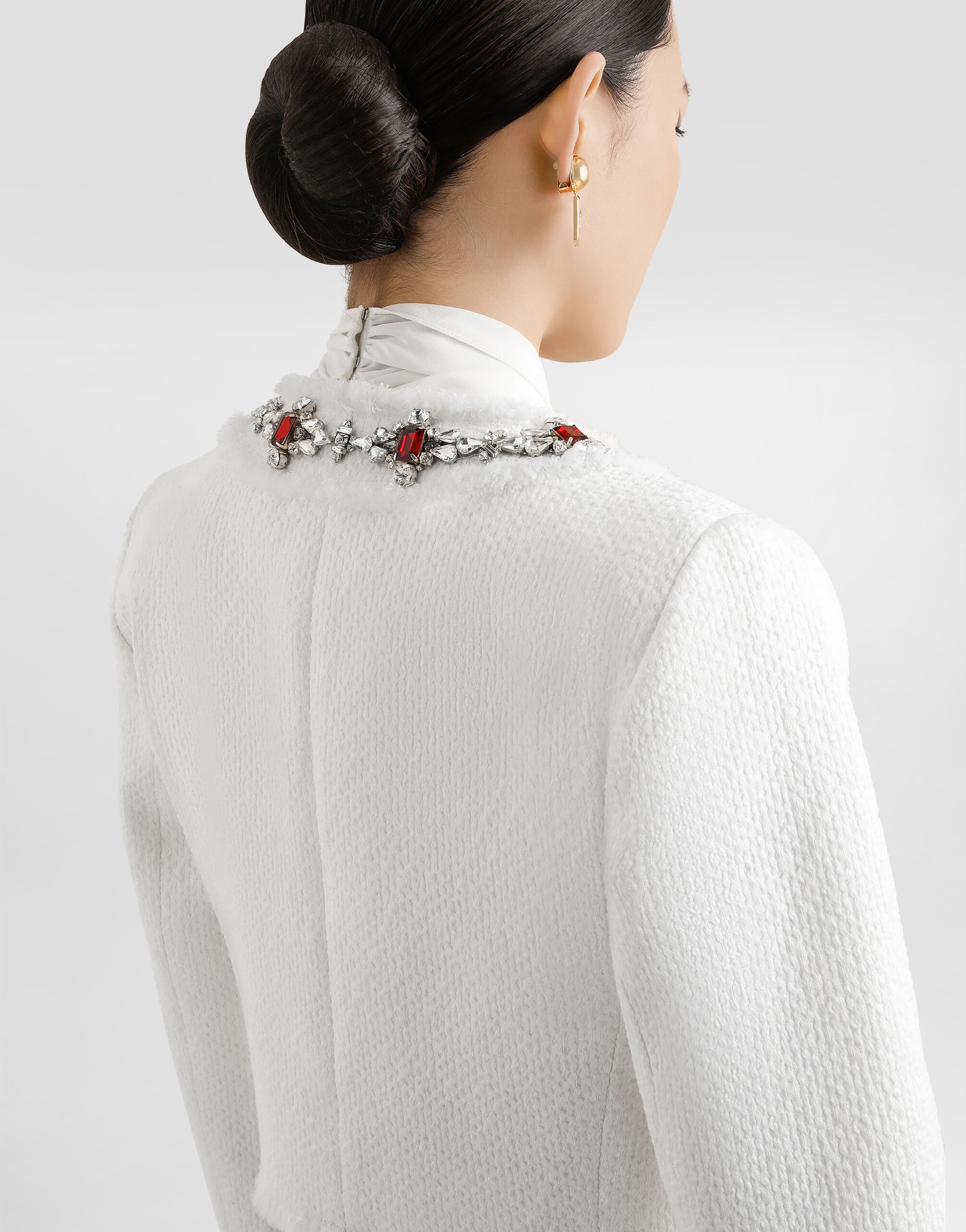 Short tweed jacket with jewel embroidery - 5