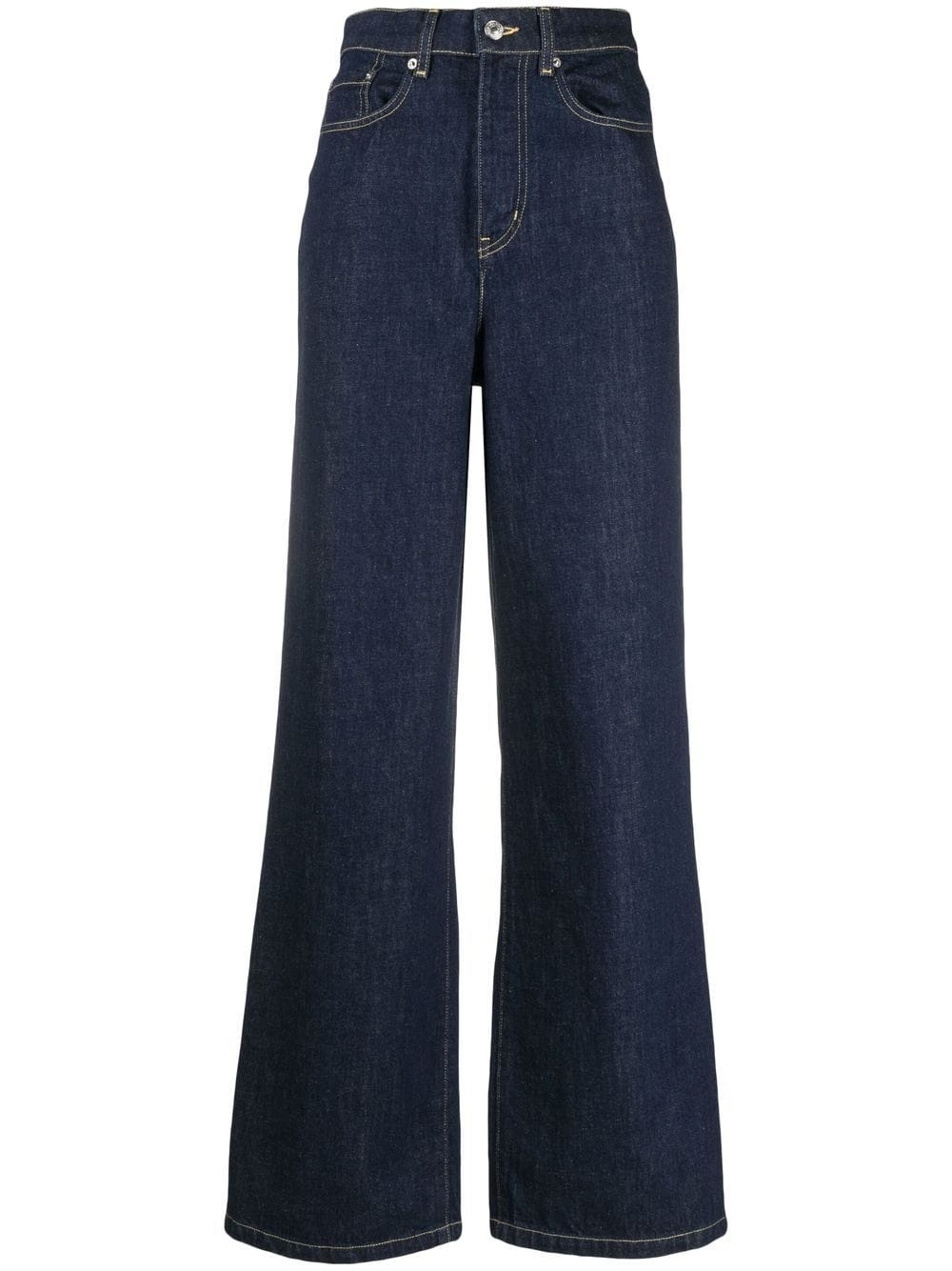 logo-patch wide leg jeans - 1