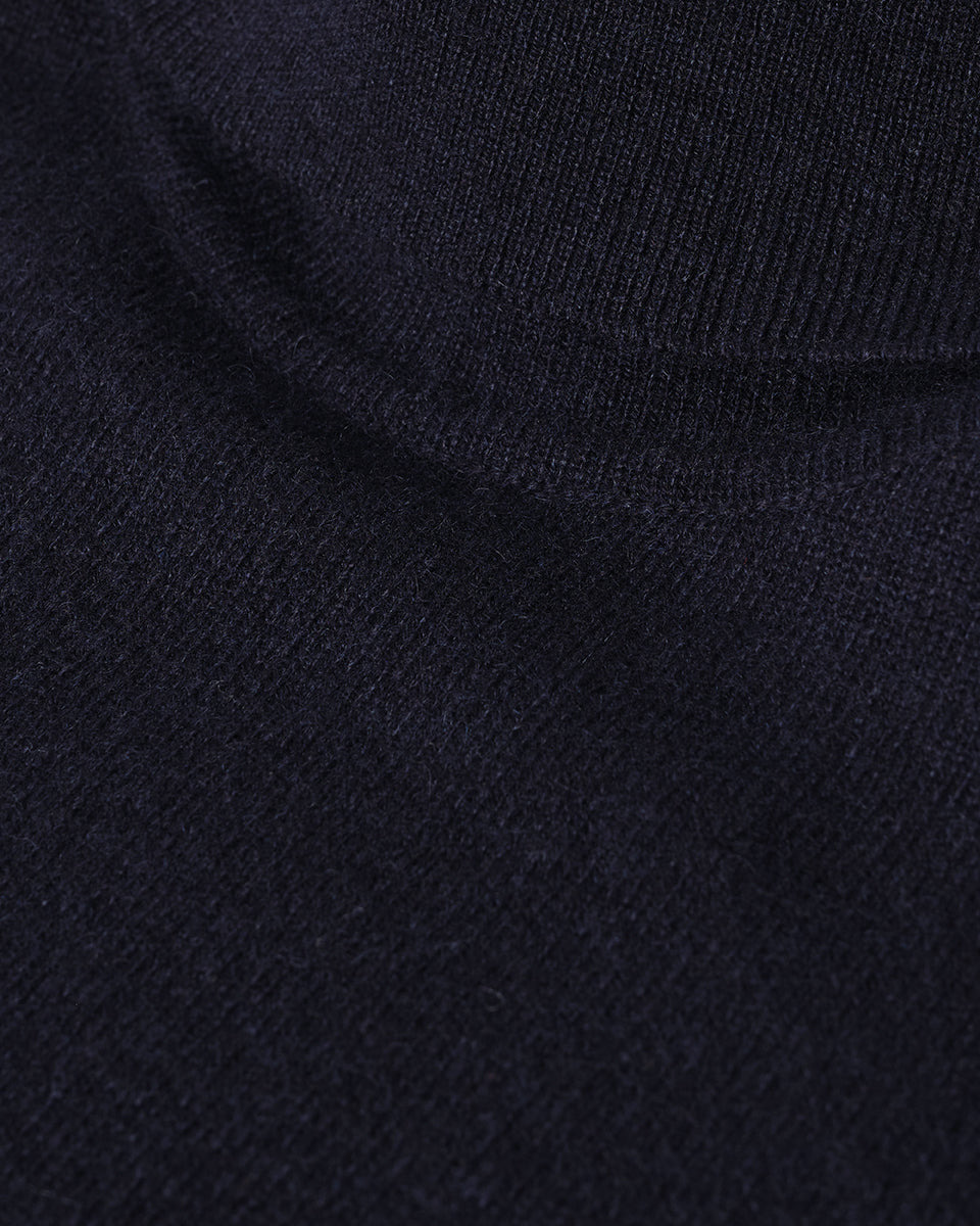 Classic Cashmere Navy Roll Neck Jumper - 6
