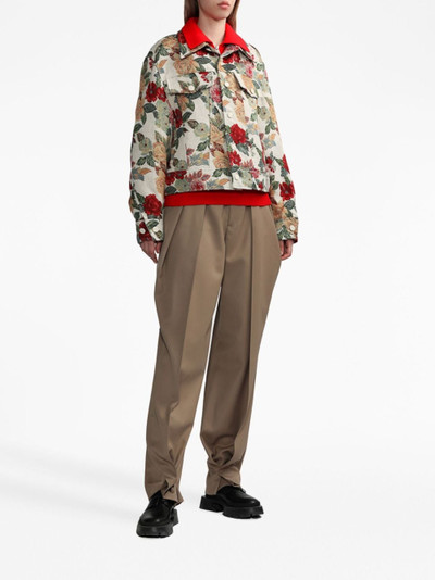 ADER error embroidered-floral shirt jacket outlook
