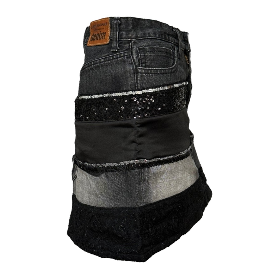 JUNYA WATANABE Fall Winter 2014 Multitexture Patchwork Denim Mini Skirt - 3