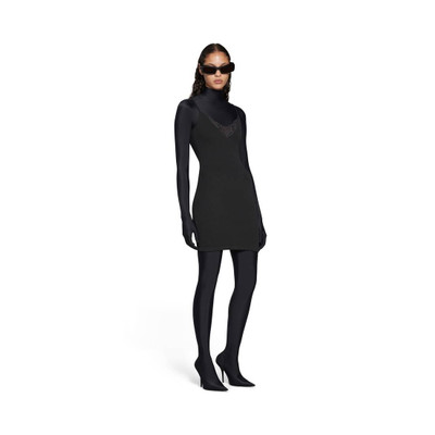 BALENCIAGA Women's Outside Loop Strap Mini Dress in Black Faded outlook