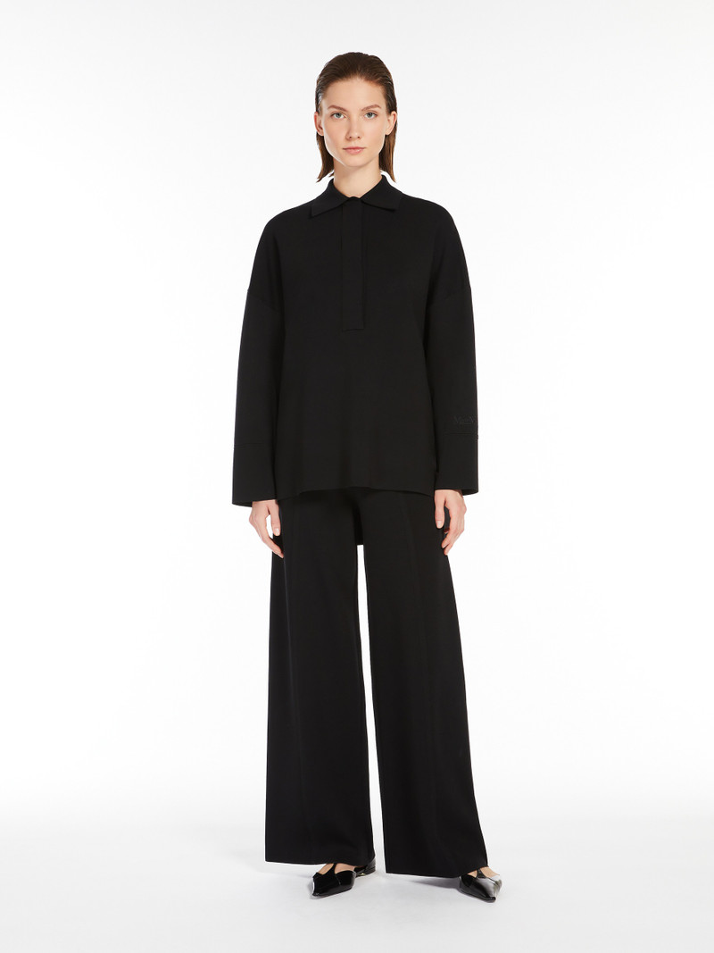Max Mara ASSIRO Wide-leg viscose knit trousers outlook