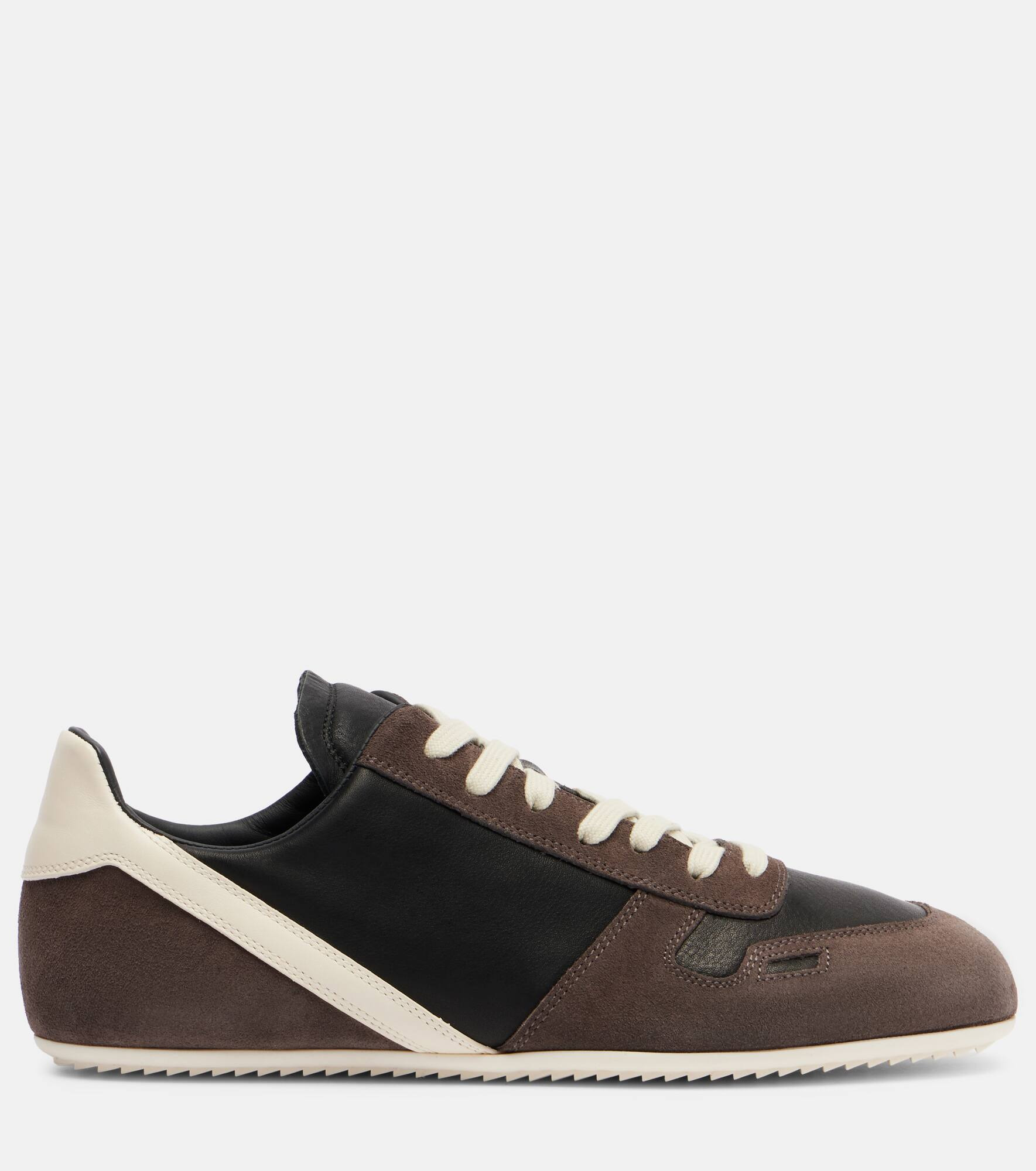 Minimal leather and suede sneakers - 4