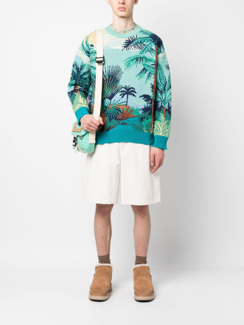 Alanui palm tree-print jumper outlook