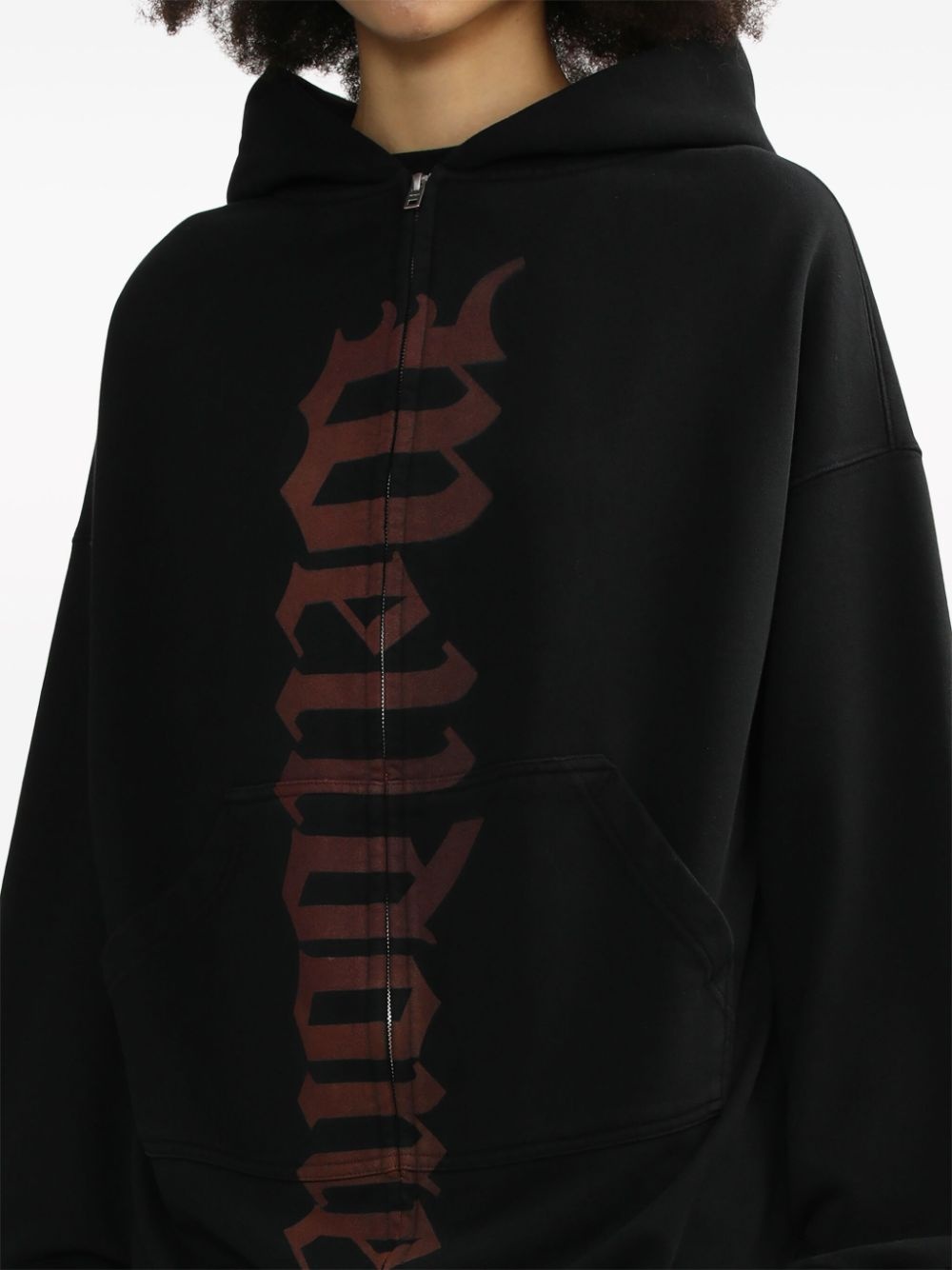 logo-print zipped hoodie - 5